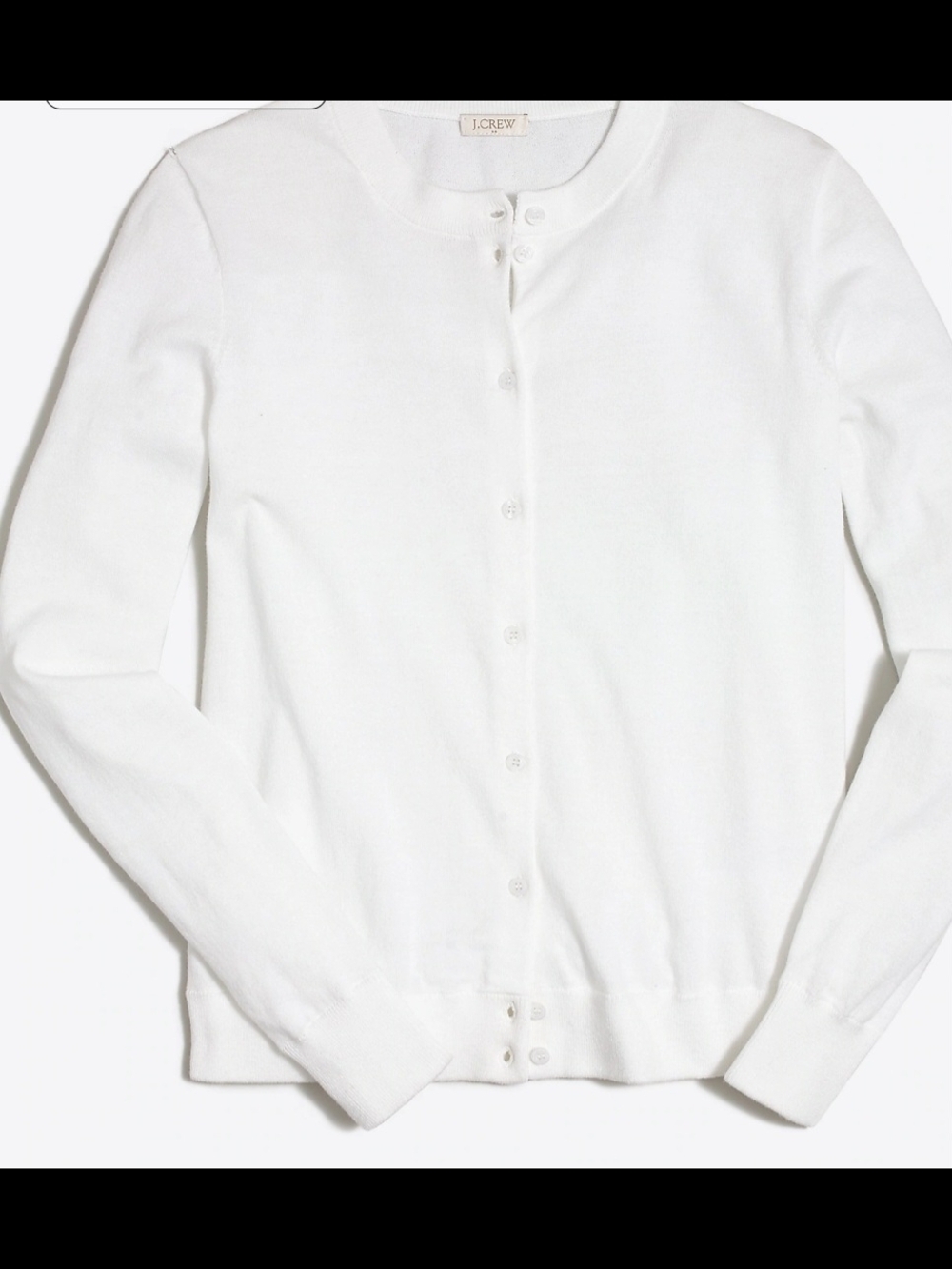 J.Crew Women's White Crewneck Button-Front Cardigan NWT Size XXS